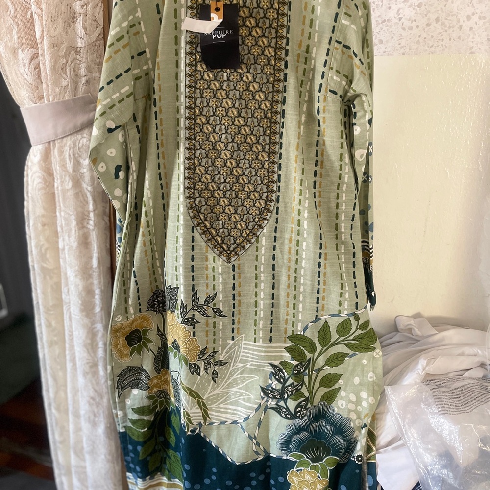Sapphire Floral Long Sleeve Dress - Green